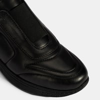 Kadın Siyah Lastikli Deri Spor Ayakkabı