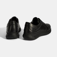 Kadın Siyah Lastikli Deri Spor Ayakkabı