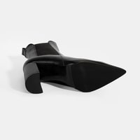 Kadın Siyah Lastikli Topuklu Deri Bot