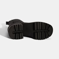 Kadın Siyah Lastikli Topuklu Deri Chelsea Bot