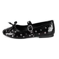 Kadın Siyah Mary Jane Deri Babet