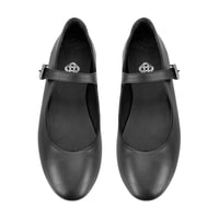 Kadın Siyah Mary Jane Deri Babet