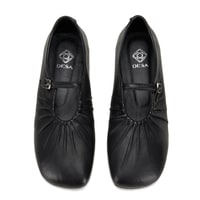 Kadın Siyah Mary Jane Deri Babet