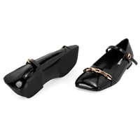 Kadın Siyah Mary Jane Deri Babet