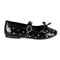 Kadın Siyah Mary Jane Deri Babet