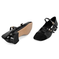 Kadın Siyah Mary Jane Rugan Babet