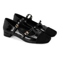 Kadın Siyah Mary Jane Rugan Babet