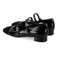 Kadın Siyah Mary Jane Rugan Babet