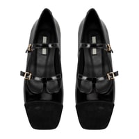 Kadın Siyah Mary Jane Rugan Babet