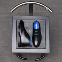 Kadın Siyah Mavi Bağcık Detaylı Deri Klasik Ayakkabı