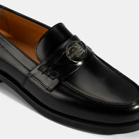 Kadın Siyah Metal Toka Detaylı Deri Loafer