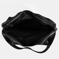 Kadın Siyah Monogram Baskılı Deri Omuz Çantası