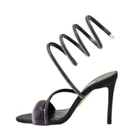 Kadın Siyah Parlak Taş Detaylı Abiye Topuklu Ayakkabı