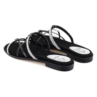 Kadın Siyah Parlak Taşlı Terlik