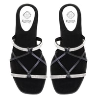 Kadın Siyah Parlak Taşlı Terlik