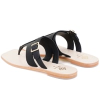 Kadın Siyah Parmak Arası Deri Terlik