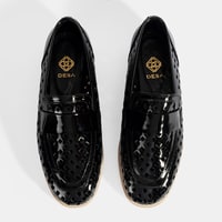 Kadın Siyah Perforeli Rugan Loafer