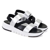 Kadın Siyah Platform Tabanlı Deri Sandalet