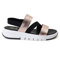 Kadın Siyah Platform Tabanlı Deri Sandalet