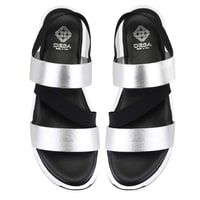 Kadın Siyah Platform Tabanlı Deri Sandalet