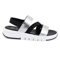 Kadın Siyah Platform Tabanlı Deri Sandalet