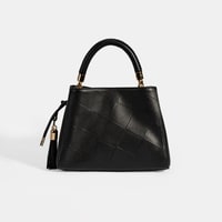 Kadın Siyah Püskül Aksesuarlı Deri El Çantası