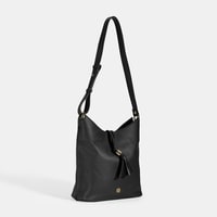 Kadın Siyah Püskül Detaylı Omuz Çantası