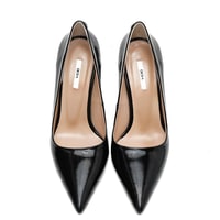 Kadın Siyah Rugan Deri Stiletto