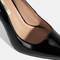 Kadın Siyah Rugan Topuklu Ayakkabı