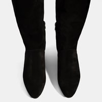 Kadın Siyah Süet Deri Çizme