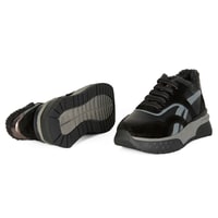 Kadın Siyah Süet Deri Spor Ayakkabı