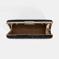 Kadın Siyah Taş Detaylı Gece El Çantası