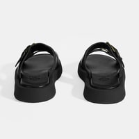 Kadın Siyah Toka Detaylı Deri Terlik 