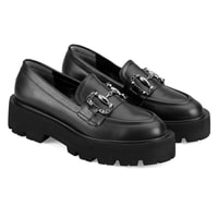 Kadın Siyah Toka Detaylı Loafer