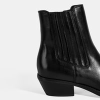Kadın Siyah Topuklu Deri Bot