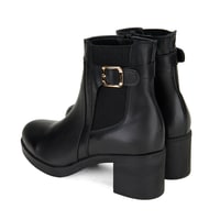 Kadın Siyah Topuklu Deri Bot