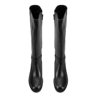 Kadın Siyah Topuklu Deri Çizme
