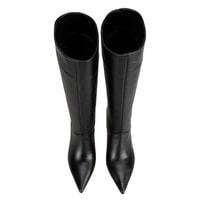 Kadın Siyah Topuklu Deri Çizme