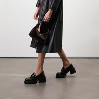 Kadın Siyah Topuklu Deri Günlük Ayakkabı