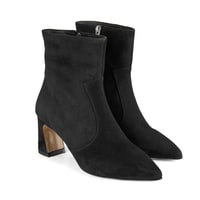Kadın Siyah Topuklu Süet Bot