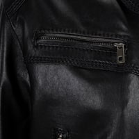 Kadın Siyah Yakalı Deri Bomber Ceket