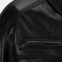 Kadın Siyah Yakalı Deri Bomber Ceket