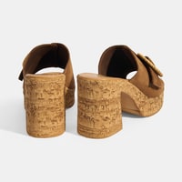 Kadın Taba Ayarlanabilir Toka Detaylı Süet Topuklu Terlik