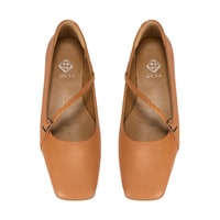 Kadın Taba Ayarlanabilir Tokalı Deri Babet