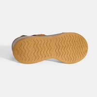 Kadın Taba Ayarlanabilir Tokalı Deri Detaylı Dolgu Topuklu Süet Sandalet