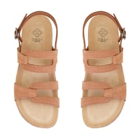 Kadın Taba Ayarlanabilir Tokalı Nubuk Deri Sandalet