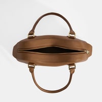 Kadın Taba Deri Çanta Aksesuarlı Büyük Omuz Çantası