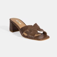 Kadın Taba Deri Topuklu Terlik