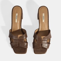 Kadın Taba Deri Topuklu Terlik