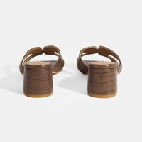 Kadın Taba Deri Topuklu Terlik